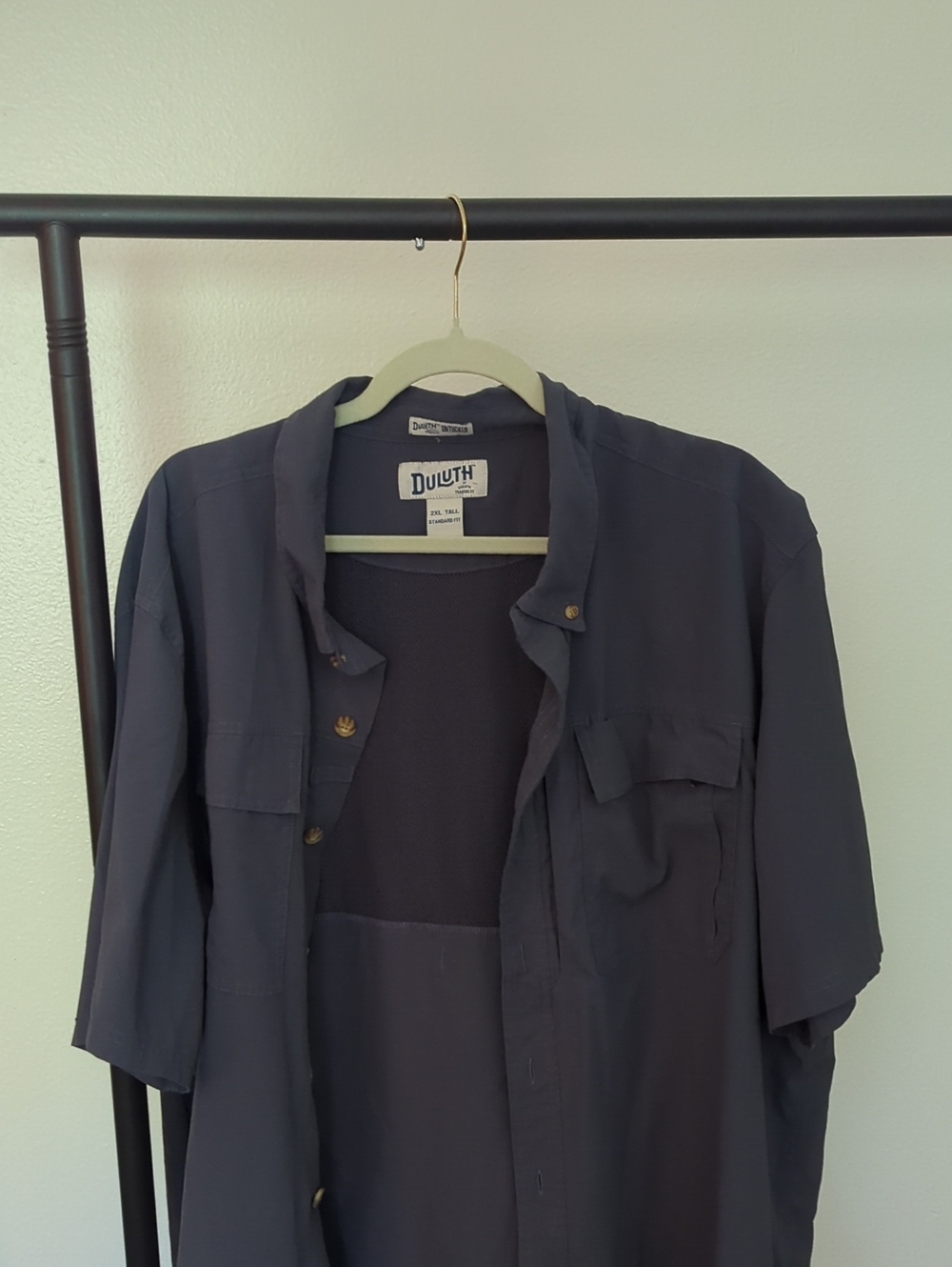 Duluth Trading Co Navy Short-Sleeve Shirt
